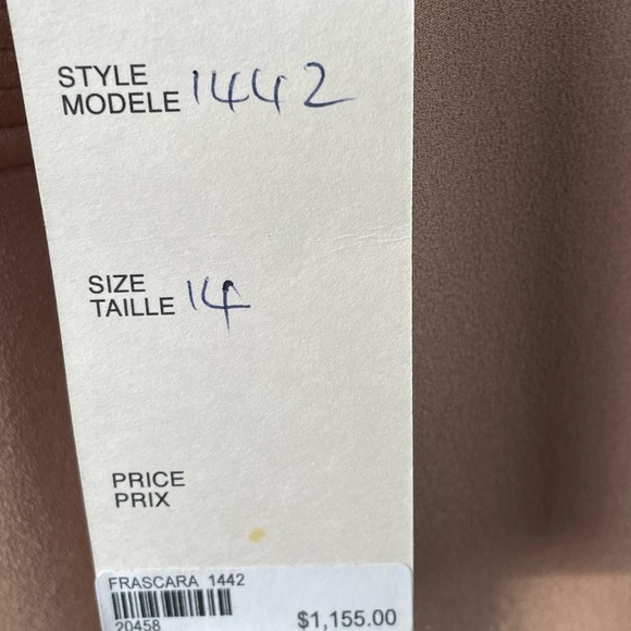 Franscara Beker Toronto tan satin special occasion formal gown & jacket - Picture 10 of 10